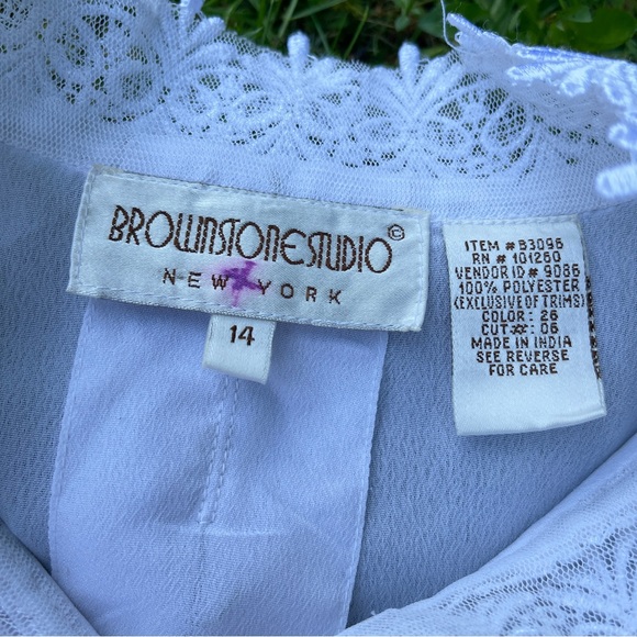 Vintage Brownstone Studio boho victorian lace pearl button blouse top Size 14 - Picture 12 of 14
